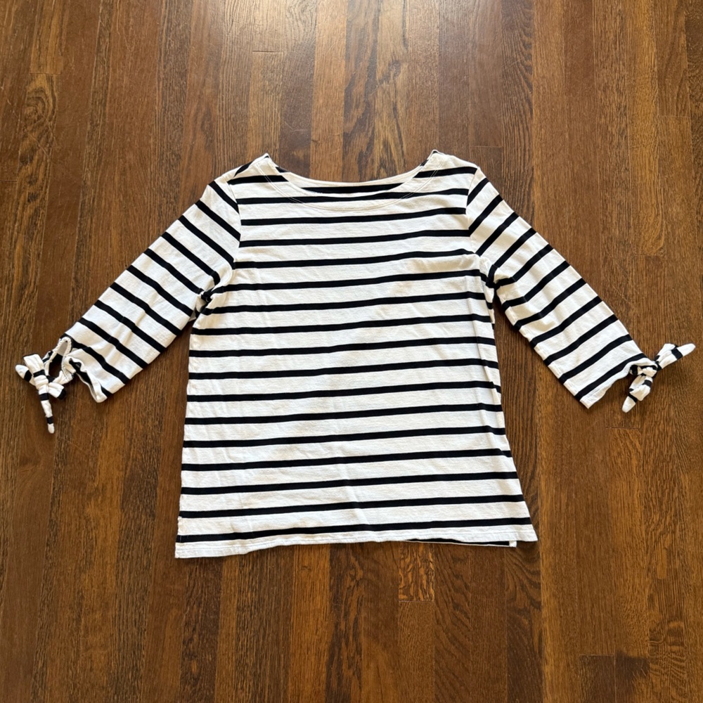 Old Navy Sleeveless Top with Black and Cream Stripes